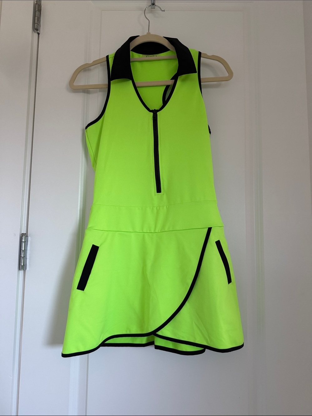 Neon Lime Golf/Tennis Dress with Black Trim